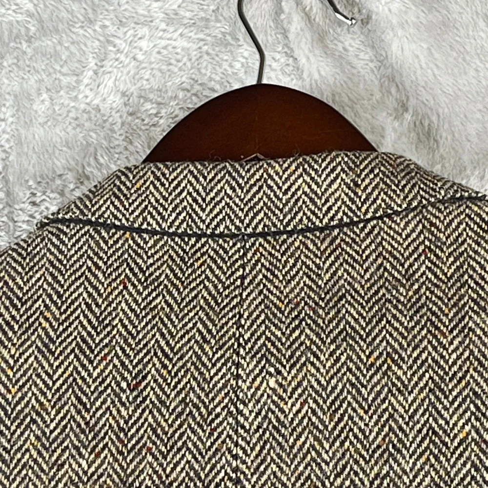 VTG Magee Donegal Tweed Blazer 42R Est Handwoven Irish Pure Wool Herringbone